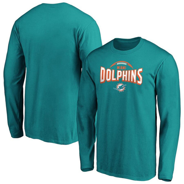 Miami Dolphins Aqua Clamp Down Long Sleeve T-Shirt